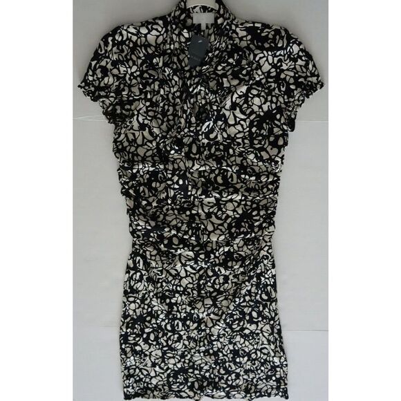 Les Hommes Femme Women's Sz 46 White/Black Abito Lungo Incanto Silk Dress $1077 - Picture 9 of 11